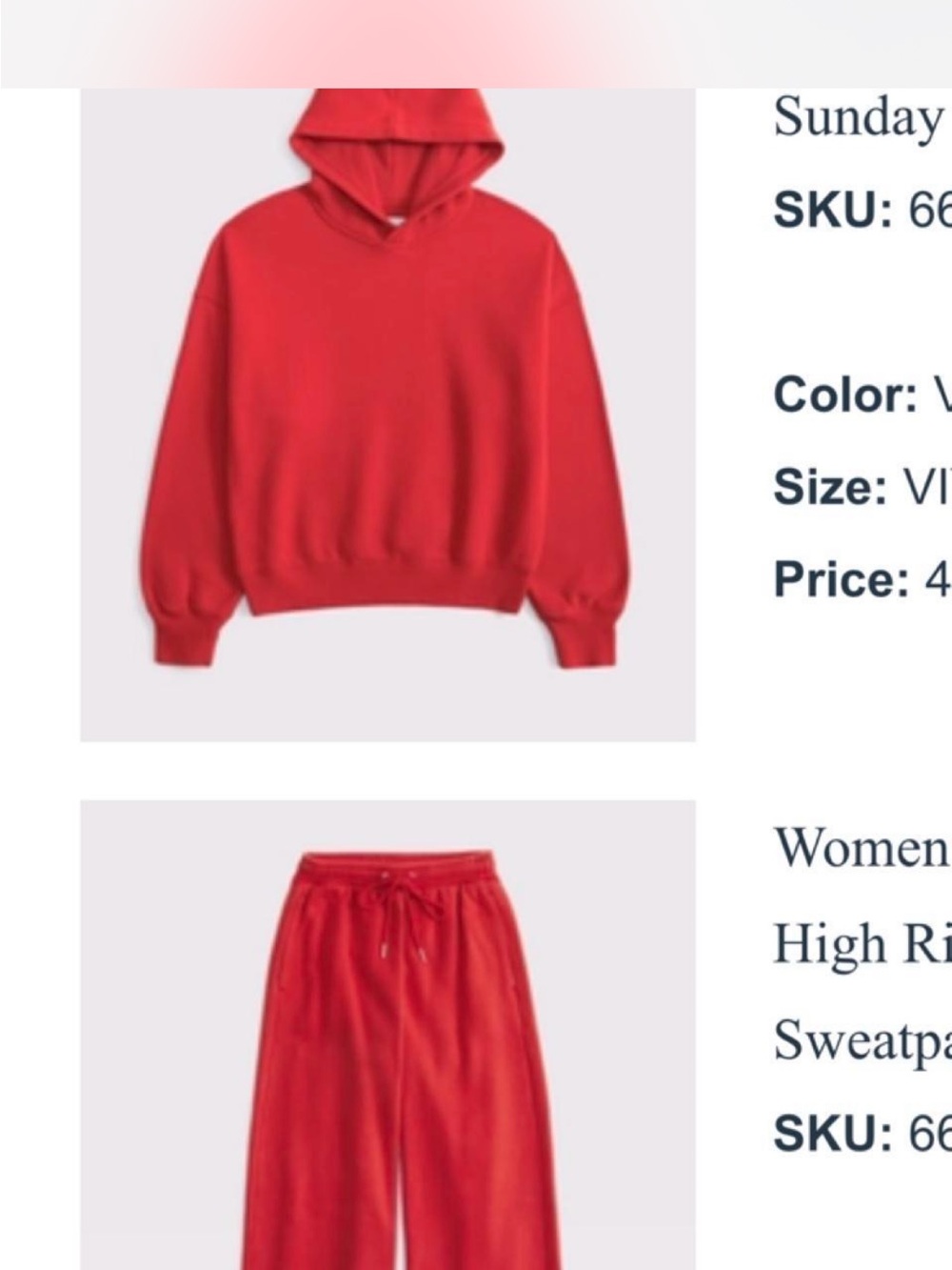 Abercrombie & Fitch Red Pullover Hoodie